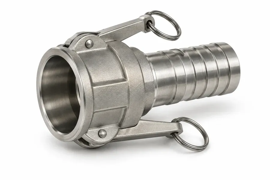 Acople Camlock tipo C con espiga para manguera y rosca hembra