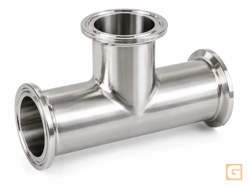 Tee Sanitaria ASTM A270 C-304 3A Extremos Clamp — Conexiones sanitarias
