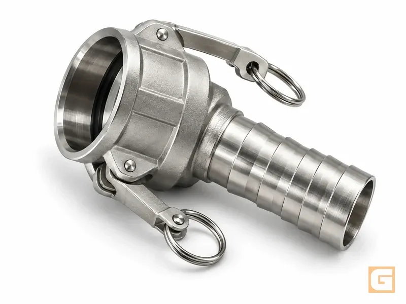 Acople Camlock tipo C — hembra con palancas × espiga de manguera — Acoples Camlock