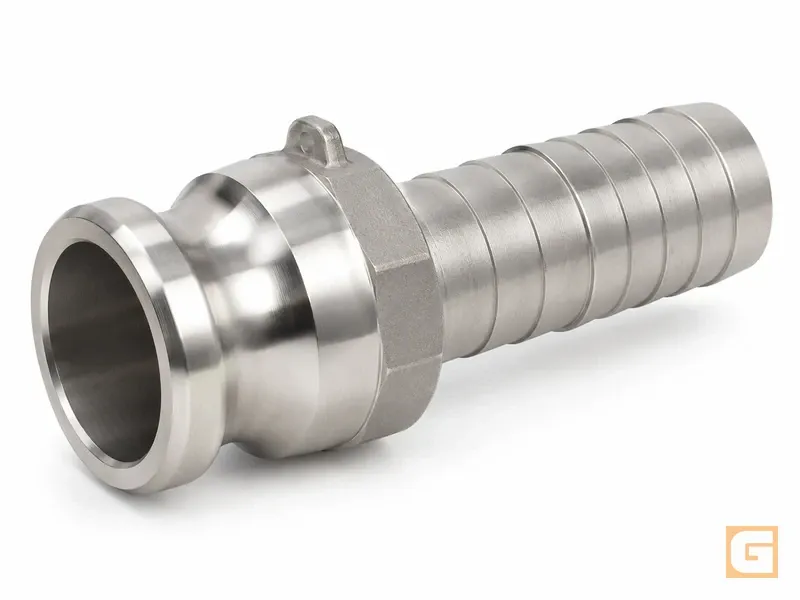 Acople Camlock tipo E — adaptador macho × espiga de manguera — Acoples Camlock